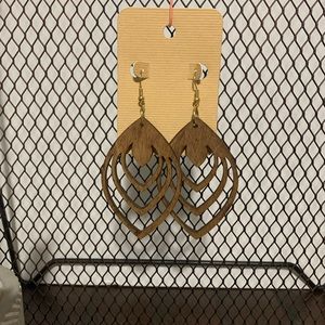 Boho Wooden Tear Drop Dangle Earrings